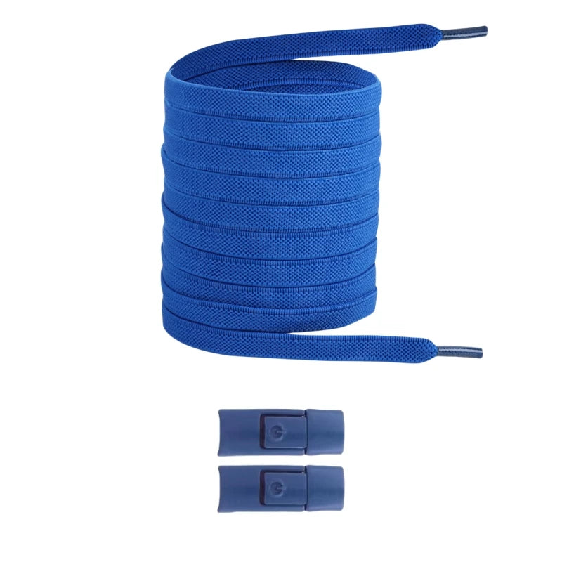 No-Tie Elastic Shoelaces with Press Lock – 8mm Flat Sneaker Laces for Kids & Adults | One Size Fits All Shoes