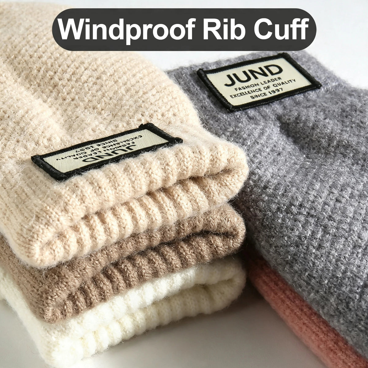 Unisex Double Layer Knit Mittens - Thick Fleece Lined Winter Mittens - photo 4