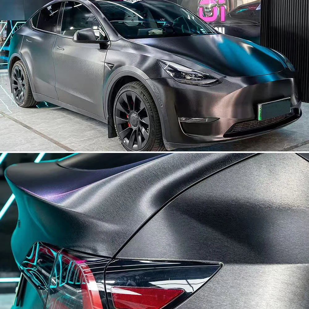 Matt Brushed Aluminum Vinyl Wrap Film Silver Car Stickers PVC Self Adhesive Protection Sticker Air Release Motorbike Accessories