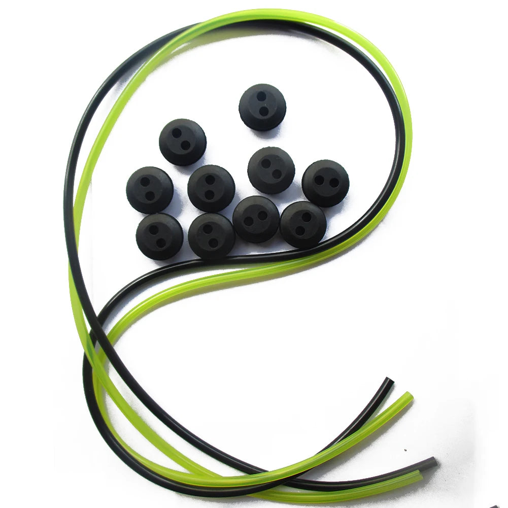 12pcs 2 Holes Fuel Tank Grommet Rubber With Fuel Line Pipe For Brush Cutter Grass Trimmer Rubber Replacemnt Garden Supplies