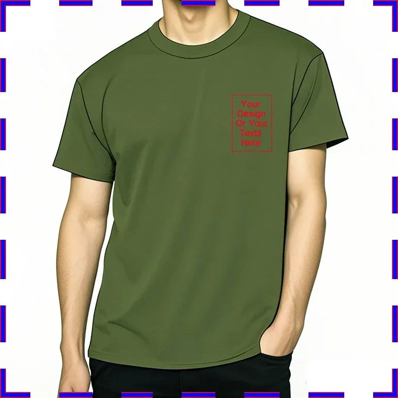 Men's Customizable T-Shirt Crew Neck Comfortable Stylish Fit Personalized Perfect for Men's Designs or Messages Custom T Shirt