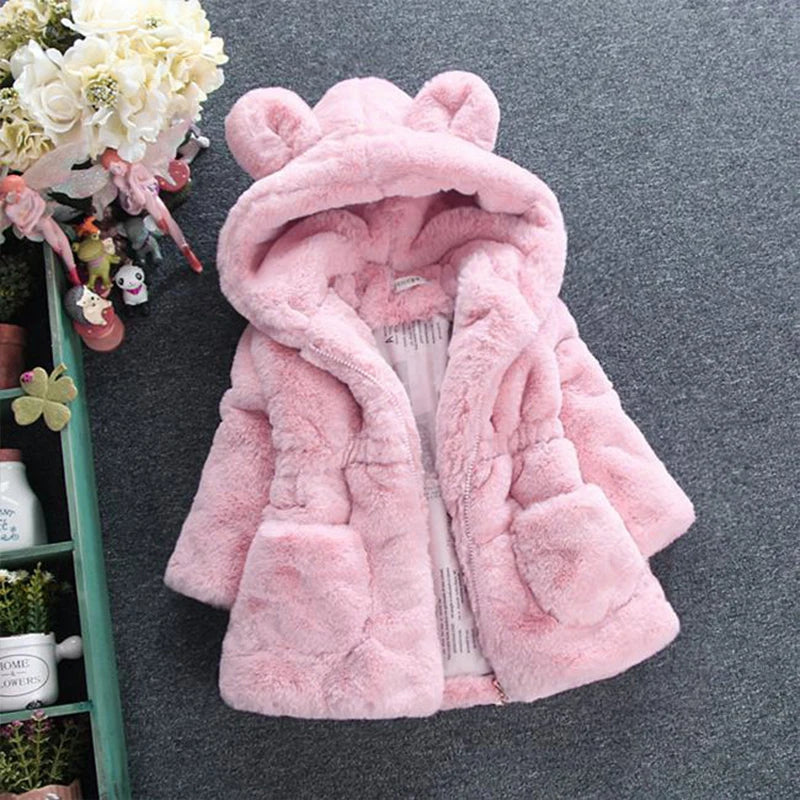 Girls Faux Fur Hooded Parka - Thick Warm Winter Coat for Toddlers - photo 7