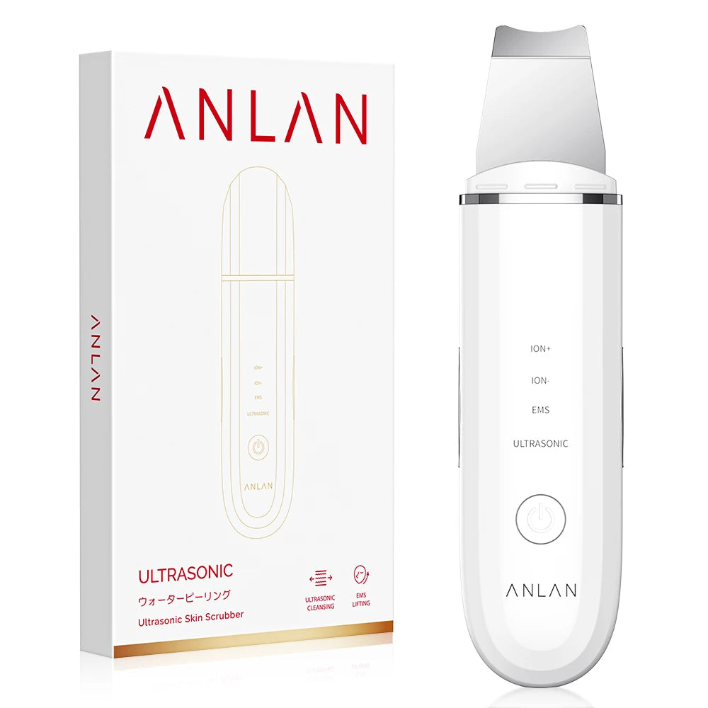 ANLAN Ultrasonic Skin Scrubber Facial Pore Cleansing Spatula Microcurrent Facial Lifting Ultrasonic Peeling Beauty Skincare Tool