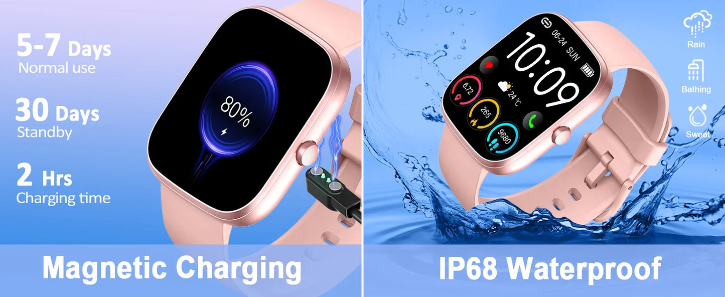 Nerunsa 1.91" Smartwatch with Bluetooth Calling & GPS – IP68 Waterproof Fitness Tracker | 110+ Sport Modes, Heart Rate & Sleep Monitor for Android & iOS