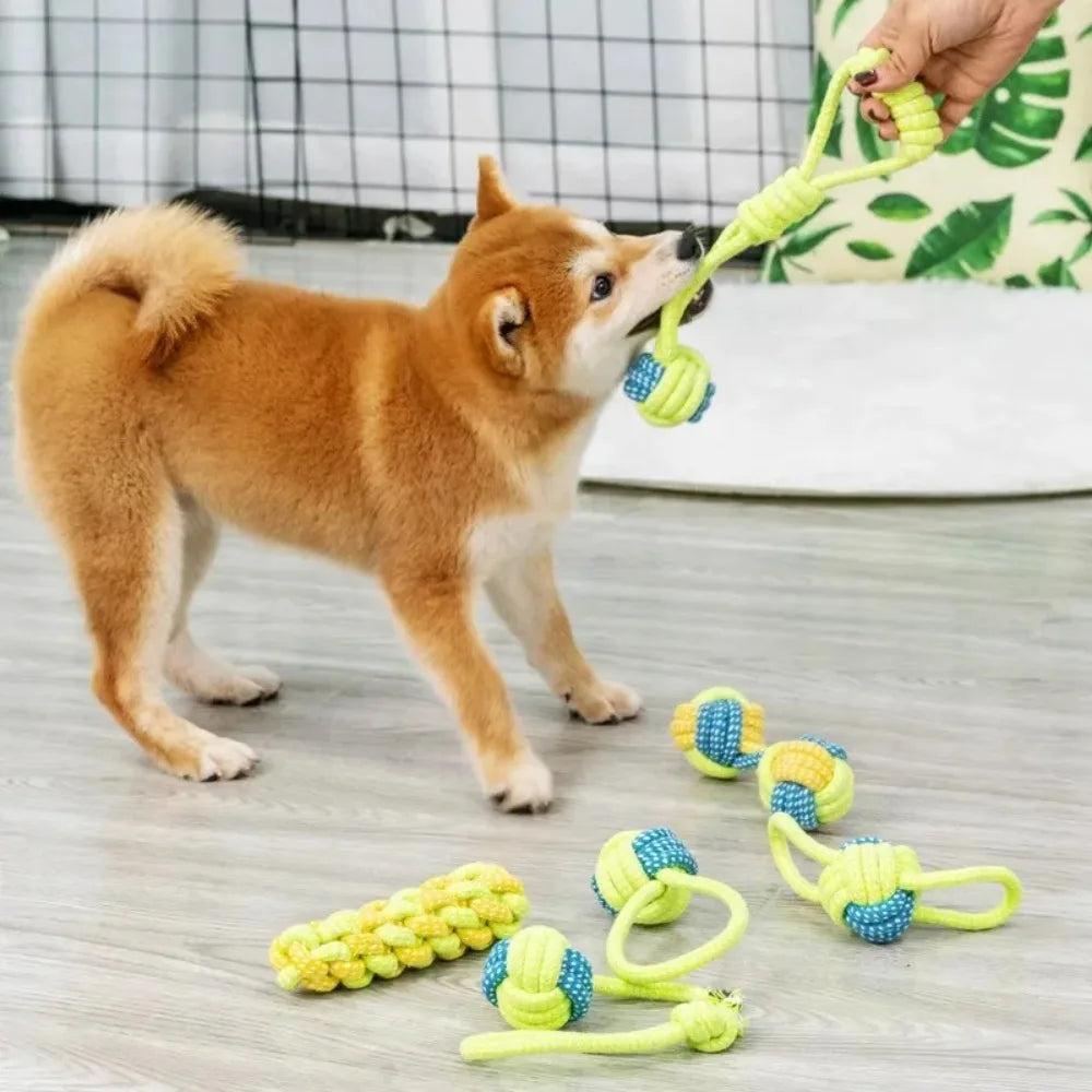 Knotted Rope Ball Dog Toy - Tug & Teeth Cleaning – photo 3