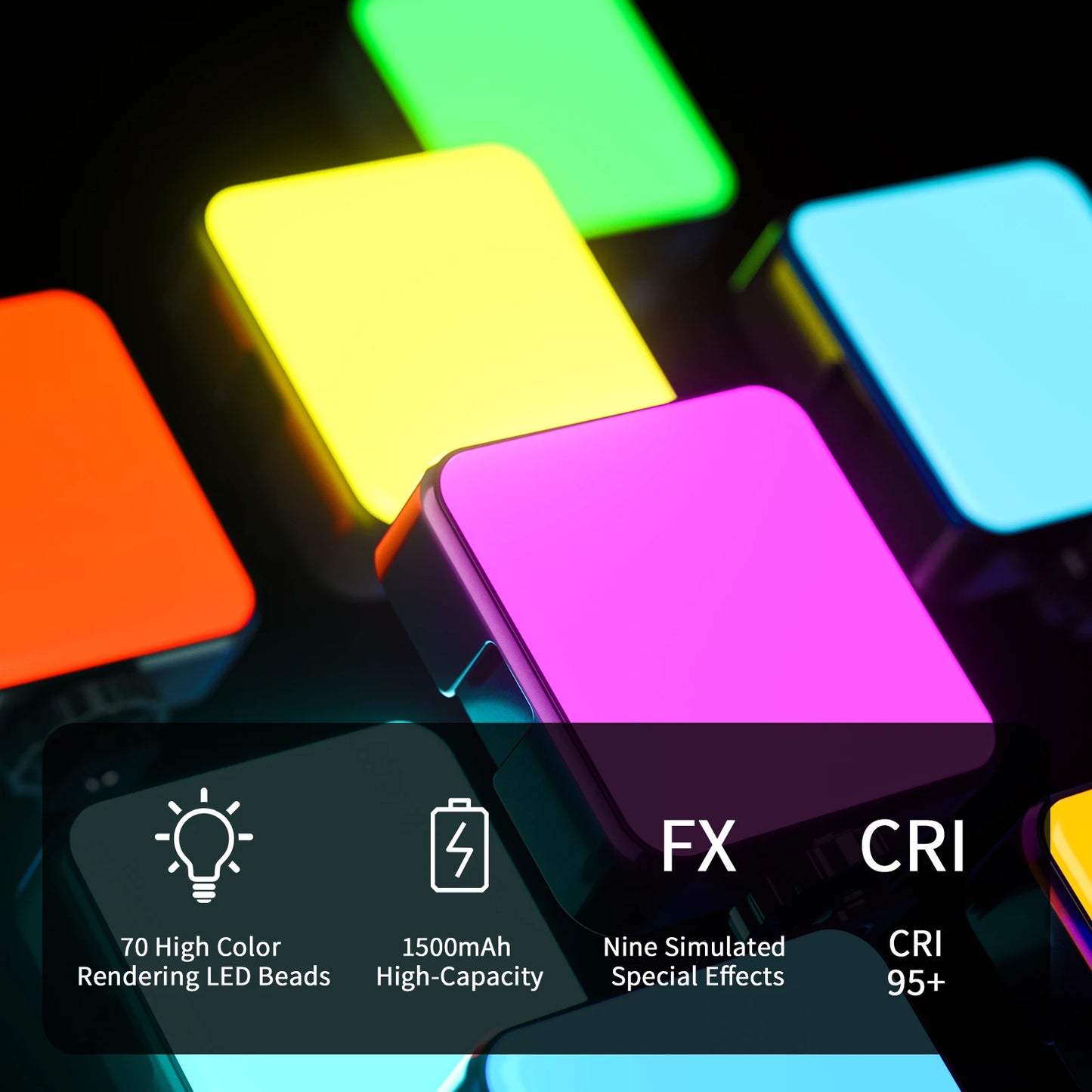 X1 RGB Video Lights Mini LED Camera Light 3000mAh Rechargable LED Panel Lamp Photo Video Lighting for Youtube Tik tok