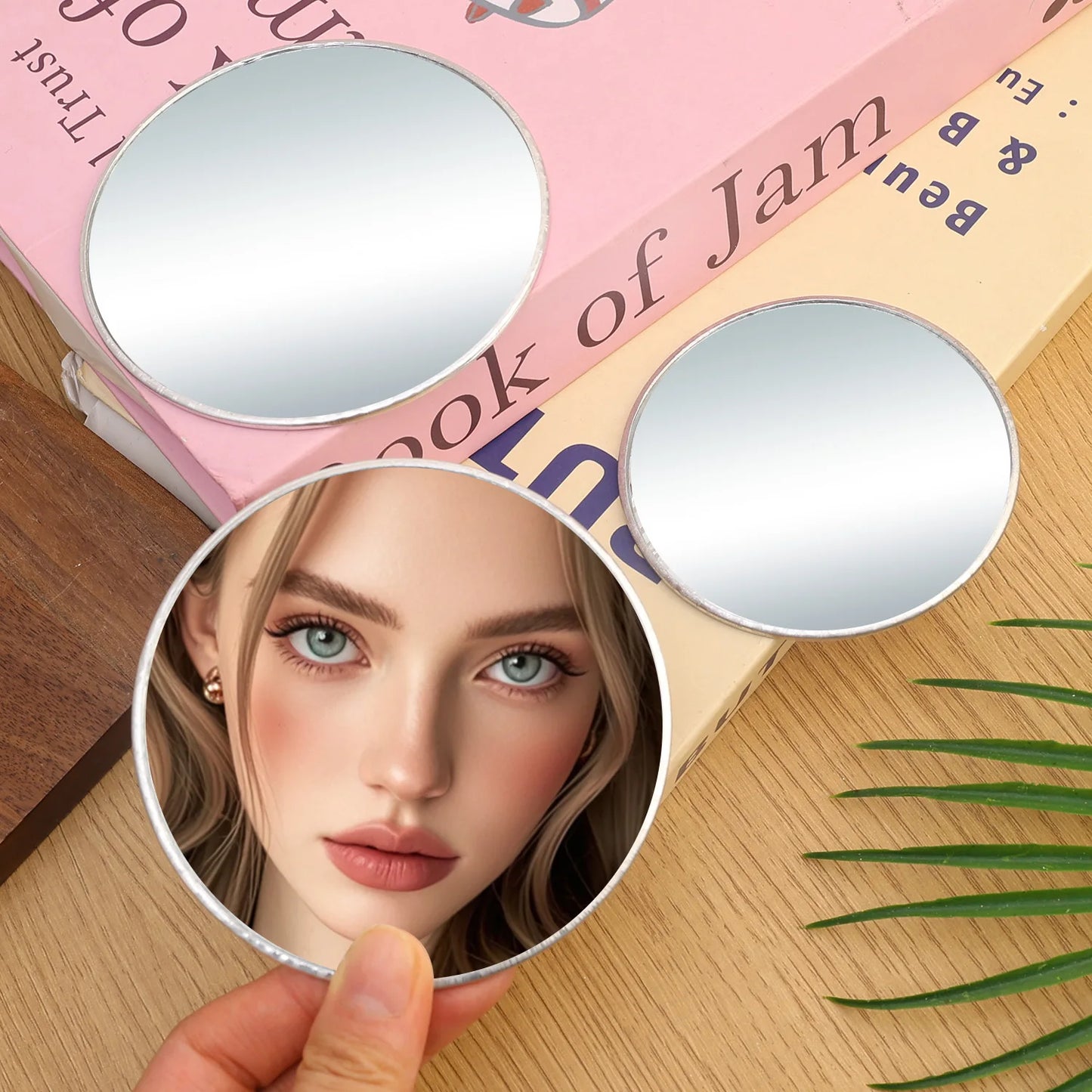 Mini Hand-held Selfie Convex Mirror for Travel Trip Pocket Selfie Mirror TikTok INS Fashion Selfie Mirrors for Traveling Alone