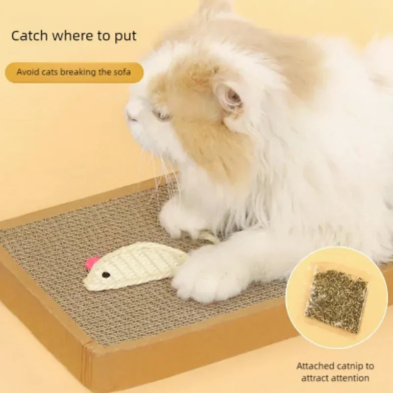 Pet Cat Scratching Board Cardboard Mat Scraper Grinding Claw Toy Cat Scratcher Furniture Protector Essential Cat Accessories