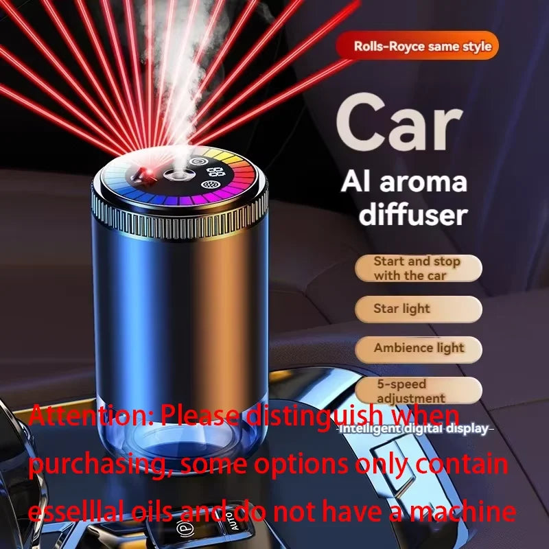 Smart Car Air Freshener & Perfume Diffuser - Rechargeable 5-Level Adjustable Starlight LED Car Gadgets