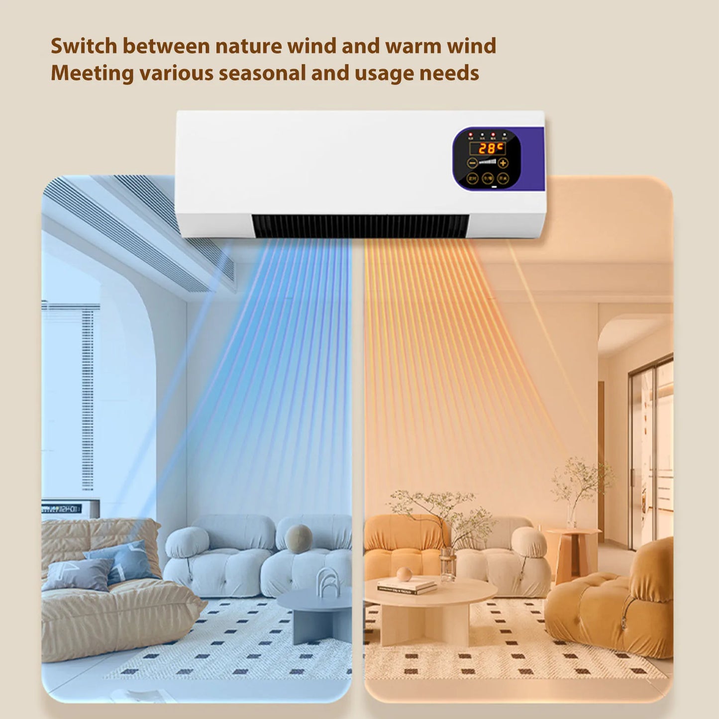 Wall-Mounted Mini Air Conditioner & Heater – Energy-Efficient Climate Control for Home & Bedroom