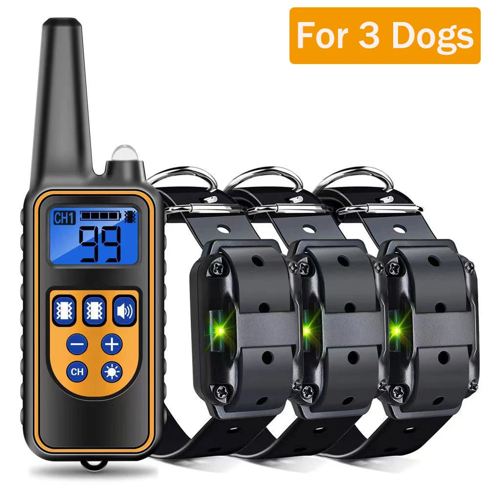 Electric Waterproof Dog Training Collar – Rechargeable Remote Anti-Bark Device | For 1, 2 or 3 Dogs