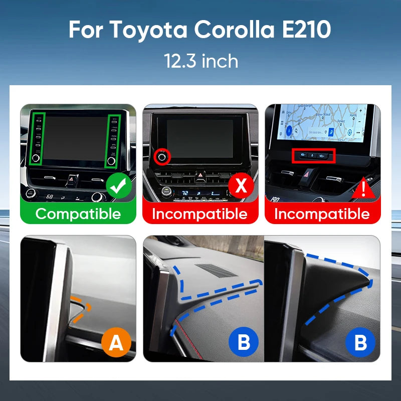 Ainavi 12.3 inch Car Radio For Toyota Corolla 2019 2020 2021 2022 2023 E210 Wireless Carplay Android Auto 4G Car Multimedia 2DIN