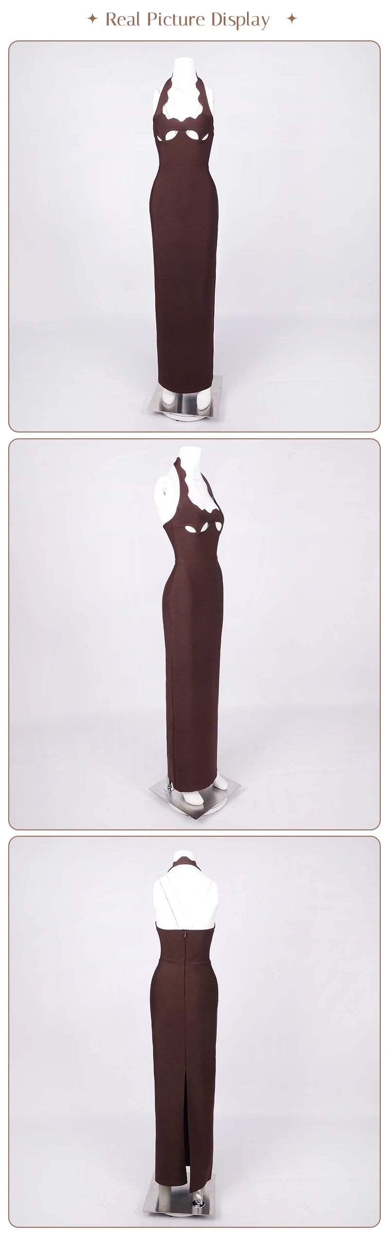 VC Black Halter Elegant Dress For Women 2026 New Summer Evening Party Celebrity Bodycon Long Dress Red Brown Prom Vestido