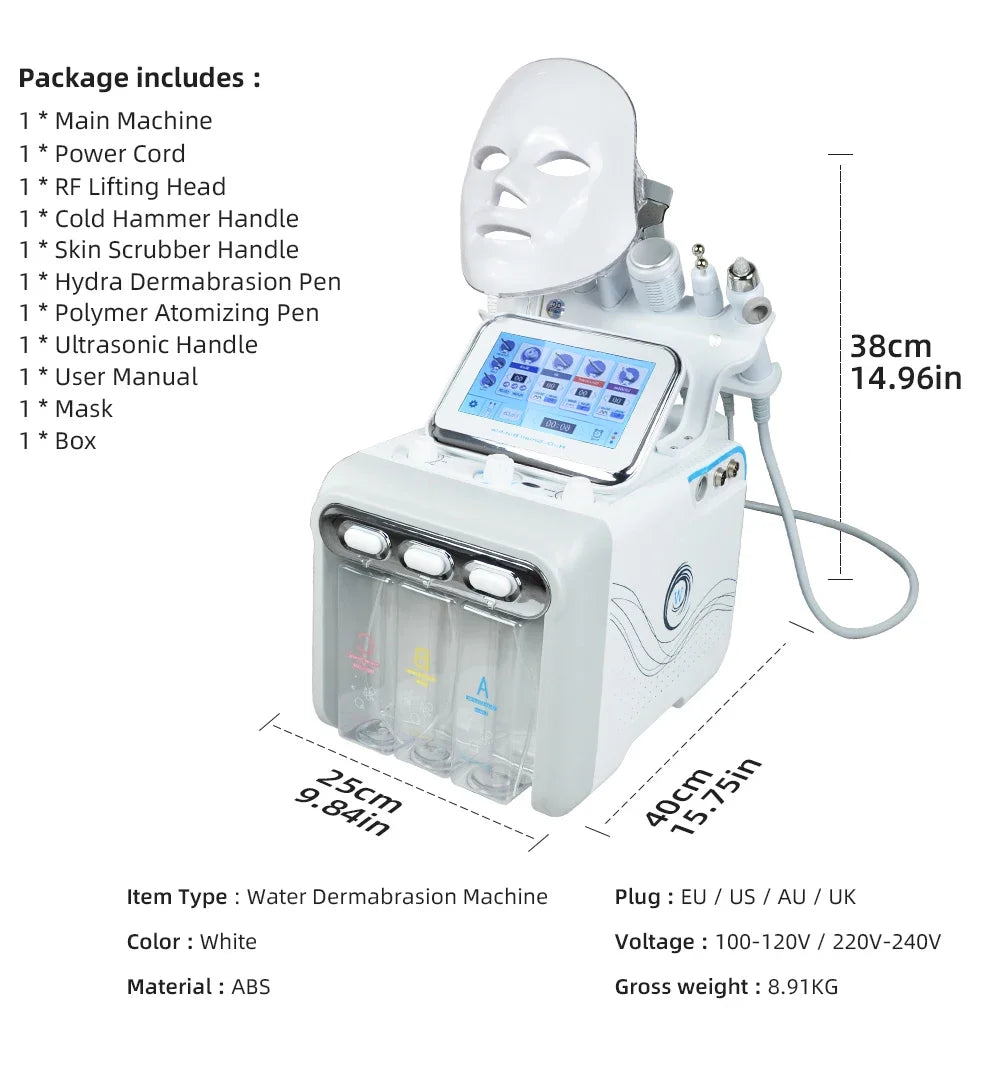 7in1Small Bubble Facial Machine Water Oxygen Jet Hydro Diamond Peeling Microdermabrasion Deep water replenishment Deep cleaning