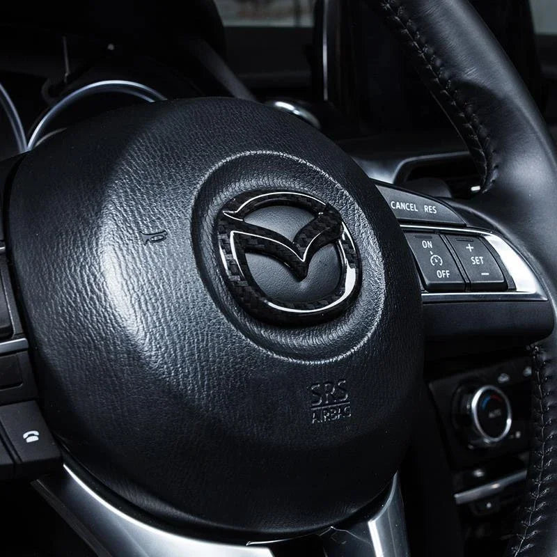 1pc ABS Car Steering Wheel Center Emblem Sticker Auto Interior For Mazda Speed MS 3 5 6 Axela Atenza CX-3 CX4 CX5 CX8 CX7 MP RX
