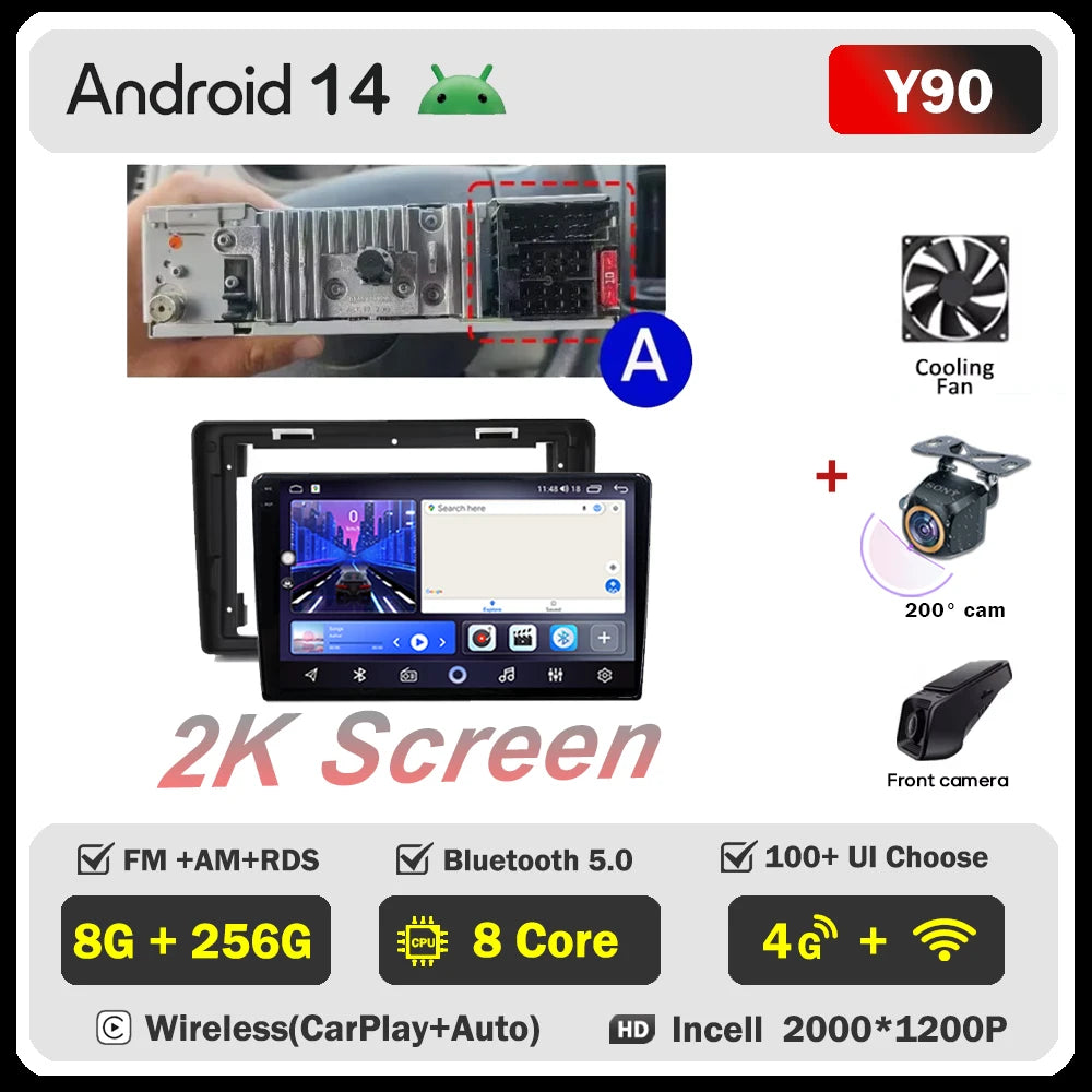 Car Stereo with Apple CarPlay & Android Auto, Compatible with Renault Trafic 2, Opel Vivaro A & Nissan Primastar