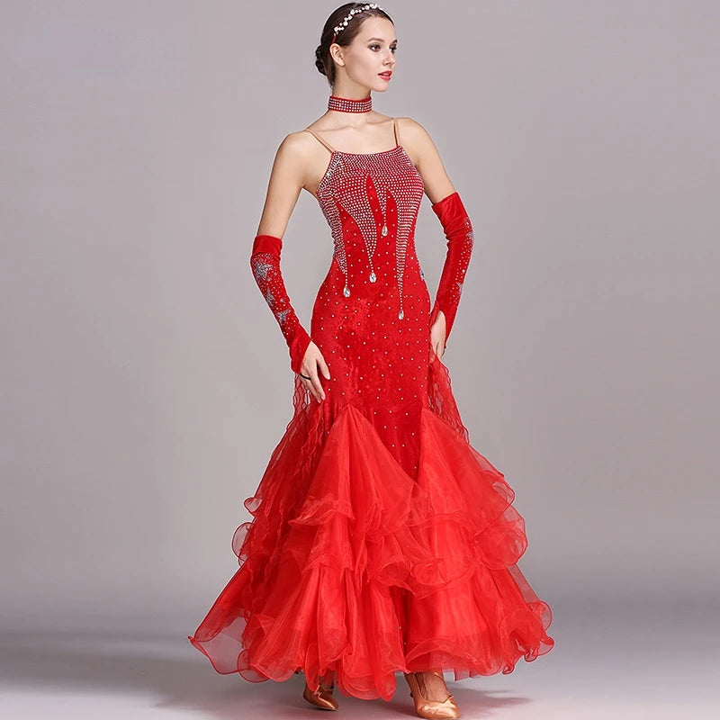 Women's waltz and tango ballroom evening dress