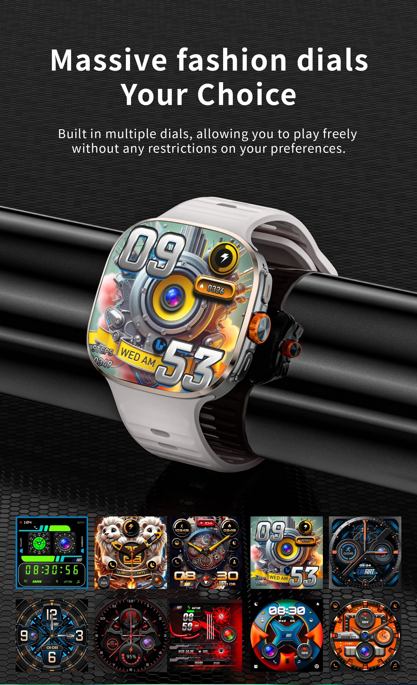 LOKMAT New APPLLP 6 MAX Android Smart Watch Phone Amoled Touch Screen Rotating Camera AI Translation Function Chatgpt