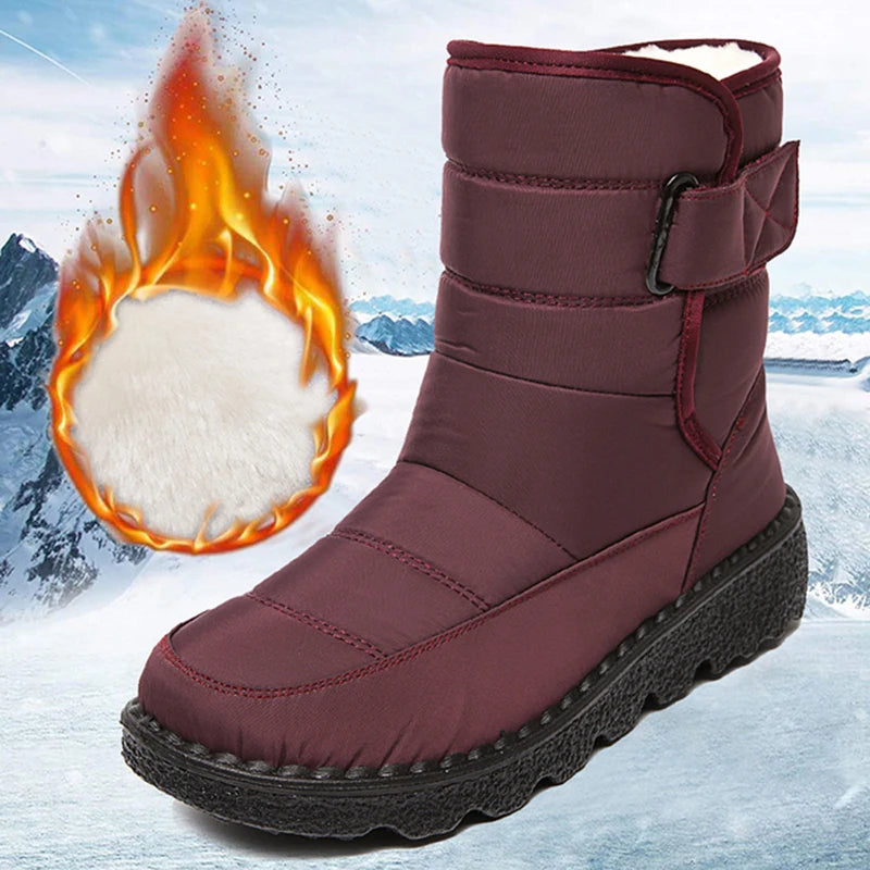 Women's Plush Lined Snow Boots - Non-Slip Platform Ankle Winter Boots - photo 8