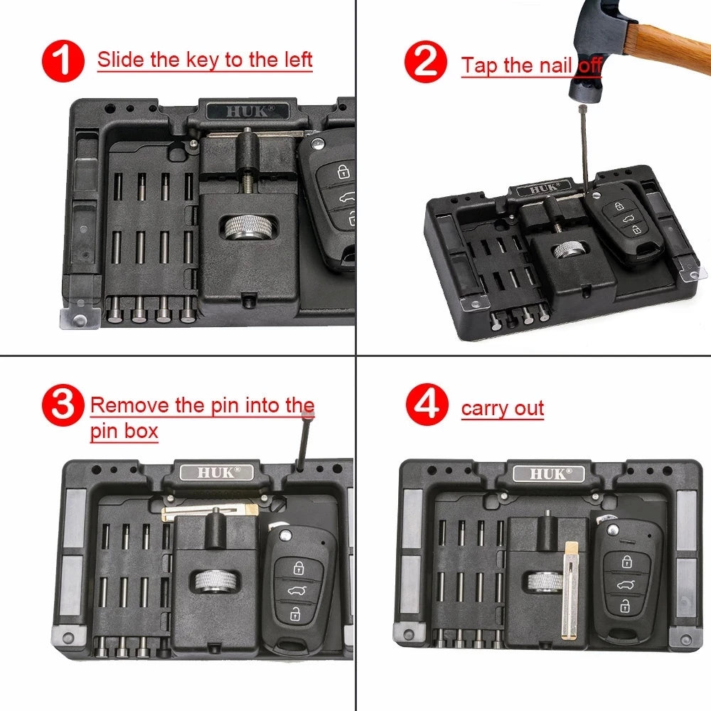 Original HUK Key Fixing Tool Flip Key Vice Of Flip-key Pin Remover for Locksmith Tools With Four Pins