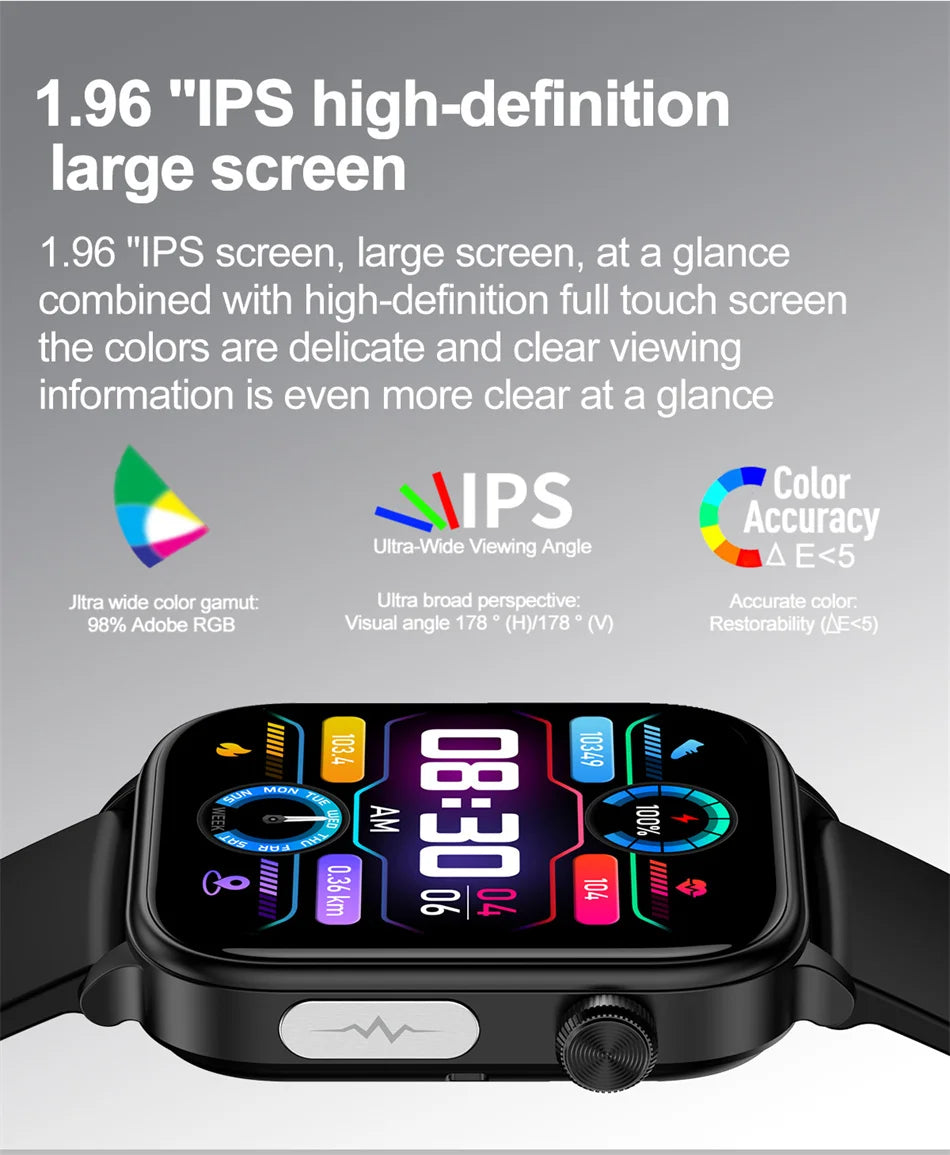 2026 New Al Science Diagnosis Blood Lipids Uric Acid Blood Oxygen Smart Watch Men ECG+PPG Voice Bluetooth Call Health Smartwatch