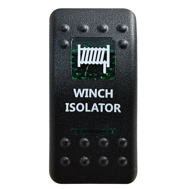 Green LED Rocker Switch - Waterproof SPST & DPDT Options