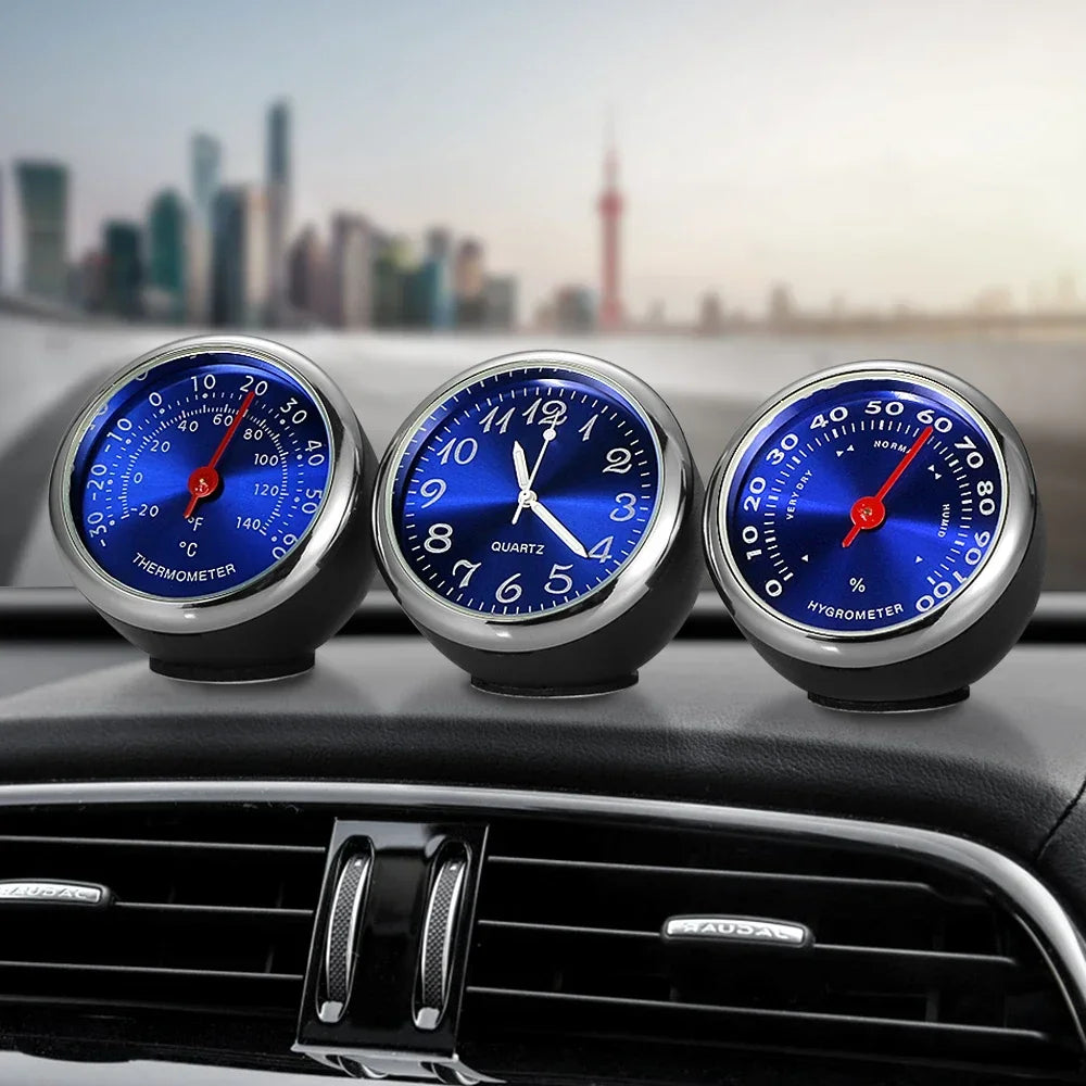Car Ornament Automotive Clock Auto Watch Thermometer Hygrometer Home Automobiles Interior Decoration Clock In Car Accessories