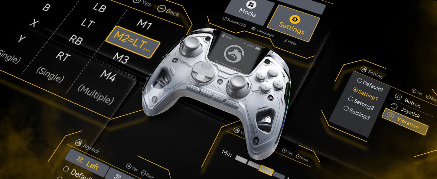 Manba One V2 Wireless Gaming Controller for Switch/PC/iOS/Android Hall Effect Stick RGB Light 1800mAh with Charging Dock