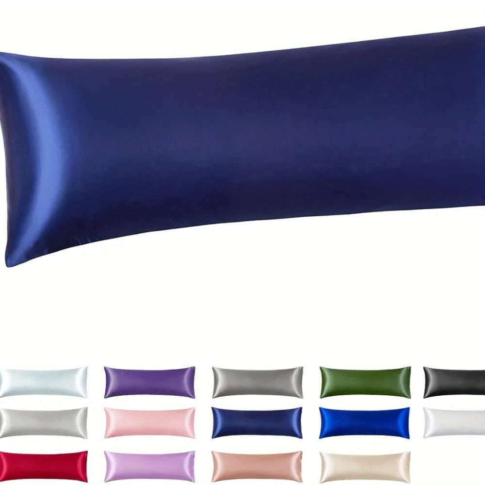 Silk Like Satin Pillowcase Standard Size, Black Smooth and Cooling Satin-Silk Pillow Cases for Hair and Skin
