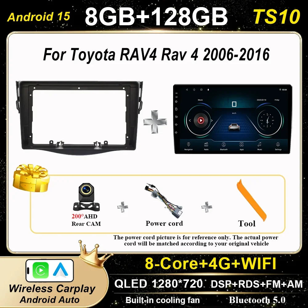 Android Auto Car Radio For Toyota RAV4 Rav 4 2006-2016 Navigation Player Multimedia Carplay Touch Screen 2Din Stereo Head Unit