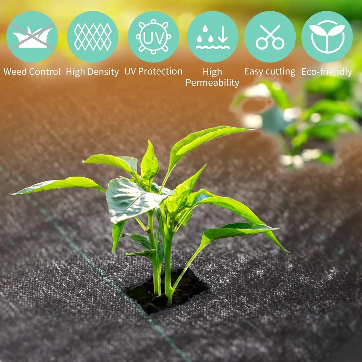 Durable Weed Barrier Fabric for Gardens & Landscaping