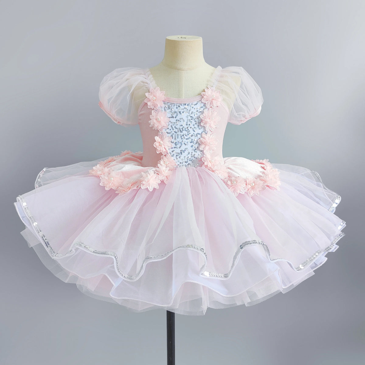 Girls multi-layer tulle ballet tutu dress