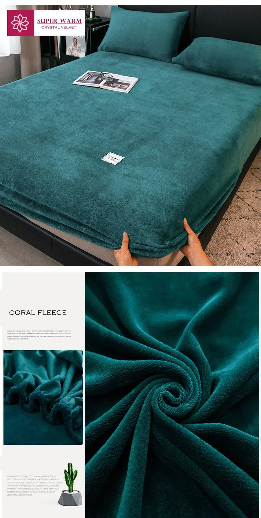 Soft Warm Plush Fitted Sheet Elastic Mattress Cover Fluffy Coral Fleece Bed Linen Winter Couple Luxury Double Bed Bedding