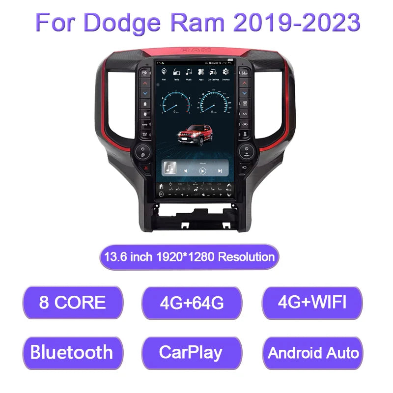 8+128GB Android 15 Car Radio for Dodge Ram 1500/2500/3500 2019-2023
