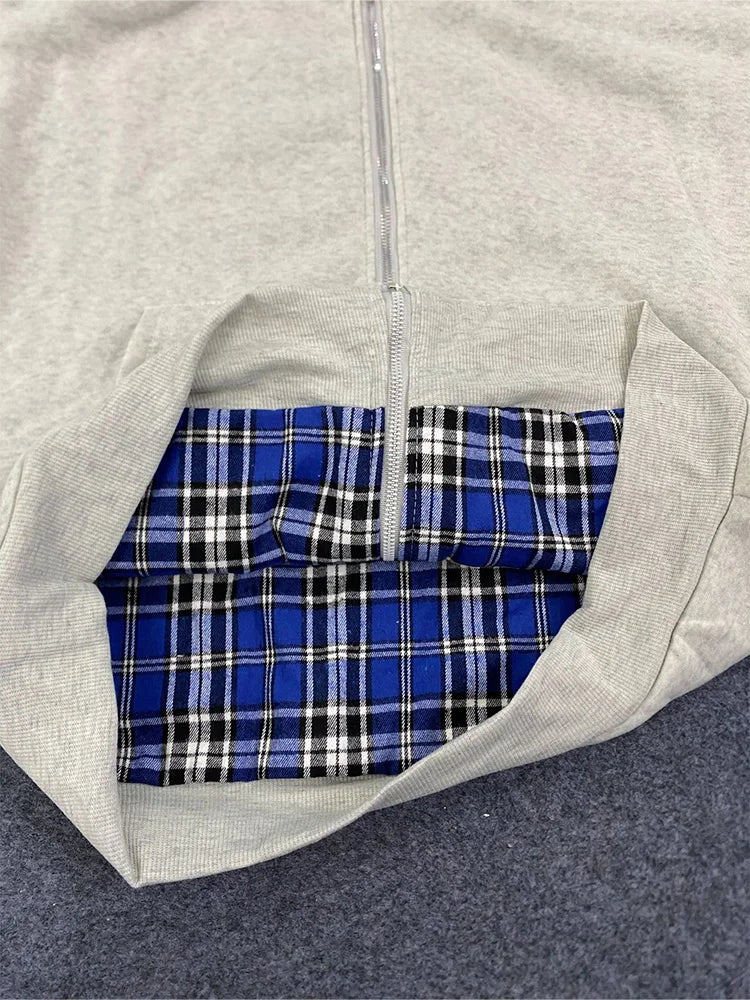 Women's Reversible Plaid Zip-Up Hoodie
