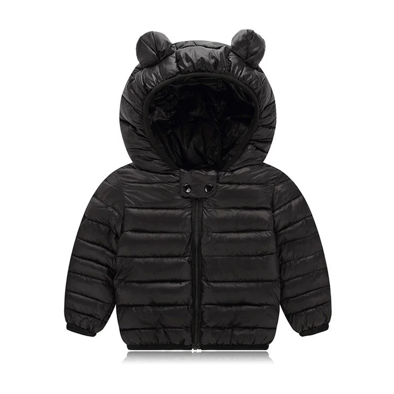 Toddler Girls Light Puffer Coat with Ear Hood - Warm Winter Jacket - photo 10