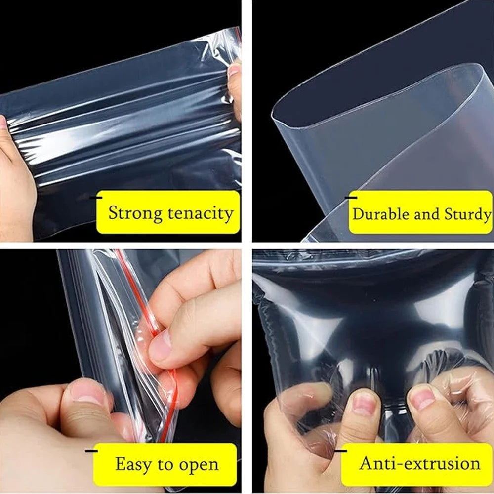 100-1000Pcs Small Zip Lock Plastic Bags Transparent Bag Reclosable Vacuum Storage Bag PE Clear Bag Ziplock Food Storage zip Bags