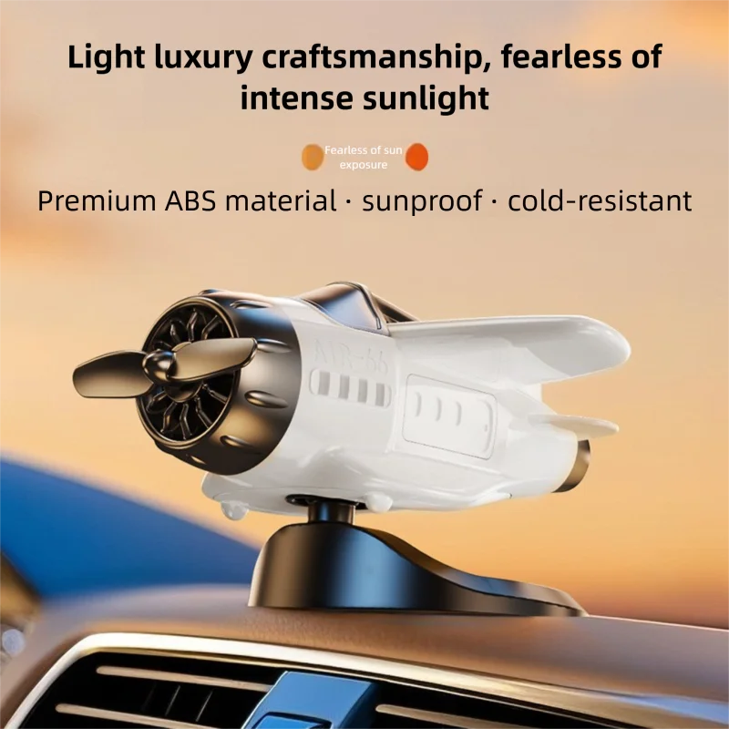 Car Ornament Solar Airplane Ornaments 360 Rotary Car Center Console Powered Aircraft Ornaments Car Interior Decor Accessories