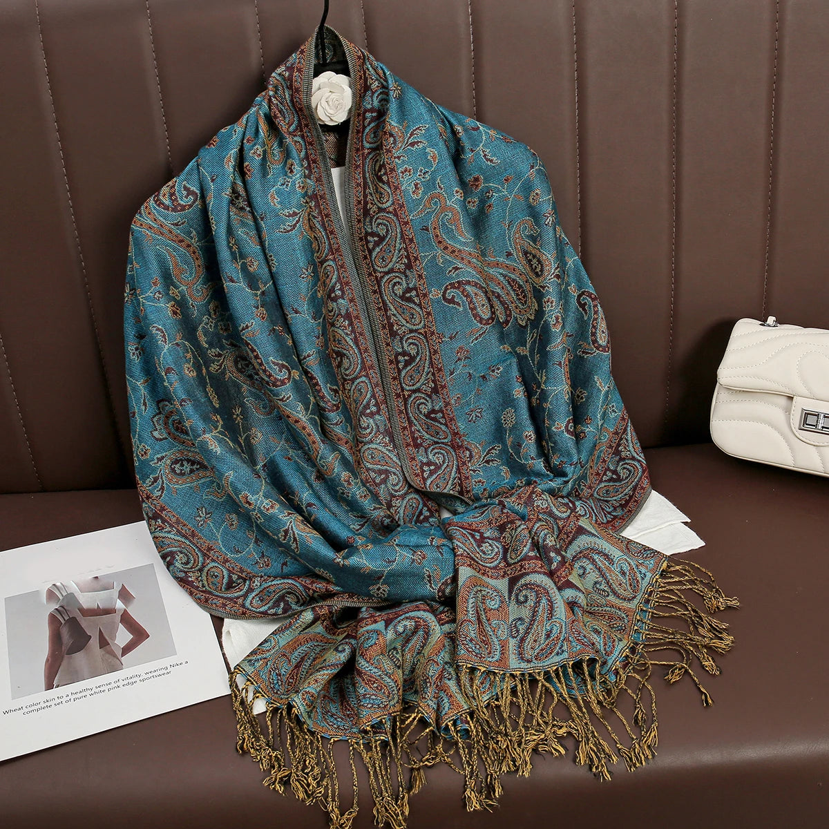 Women's Printed Pashmina Shawl, Soft Winter Scarf