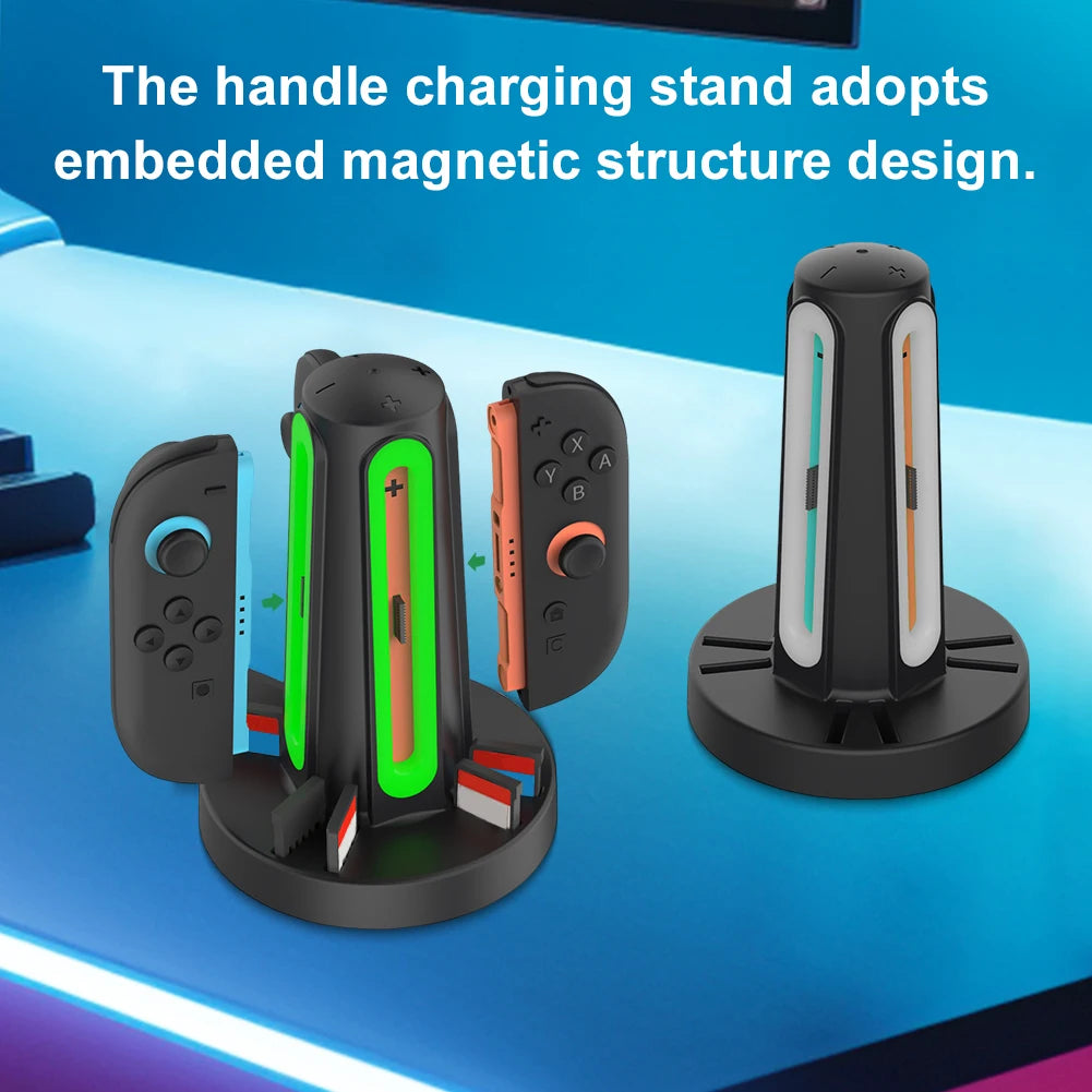 Controller Charger Dock for Nintendo Switch 2 Joycons Charging Stand Station for Nintendo Switch Accessories Support 4 Joy-con