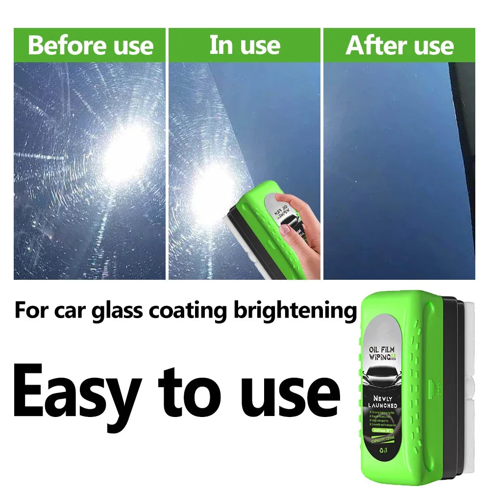Car Glass Coating Oil Film Clean Brush Kit 120ml - Professional Repair Glass Scratch Brightening Windows Anti-fog Polishing