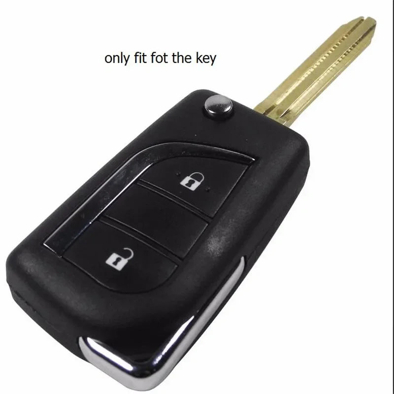 ZAD Silicone rubber car key cover case shell set protector fob for Toyota aygo Yaris Highlander Camry RAV4 2 button key  holder