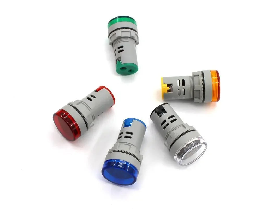Mini LED Digital Display Voltmeter Alternating Current 60V-500V Digital Display Indicator Aperture 22mm Signal Lamp