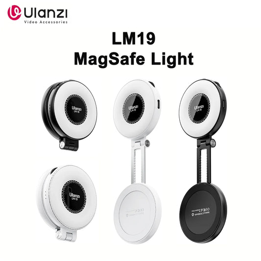 Original Ulanzi LM19 MagSafe Fill Light CRI 95+ Bi Color Flip for Vlog Livestream Photograph Magnetic Mobile Phones Compatible