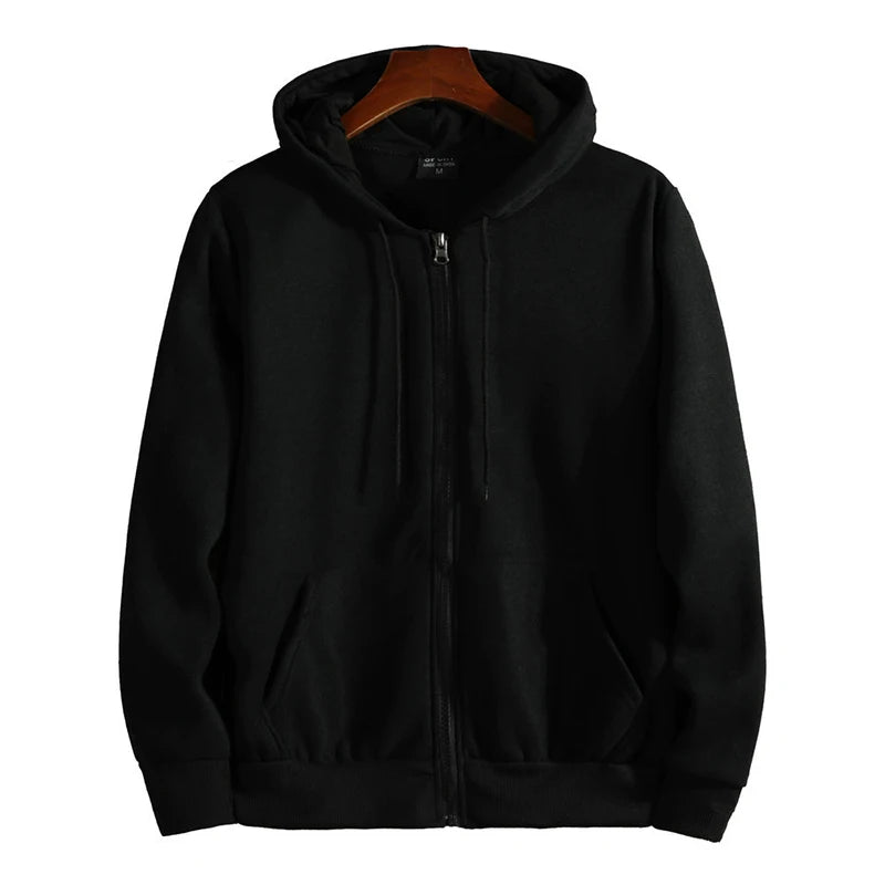 Men's Zip-Up Hoodie, Loose Fit Hooded Sweatshirt