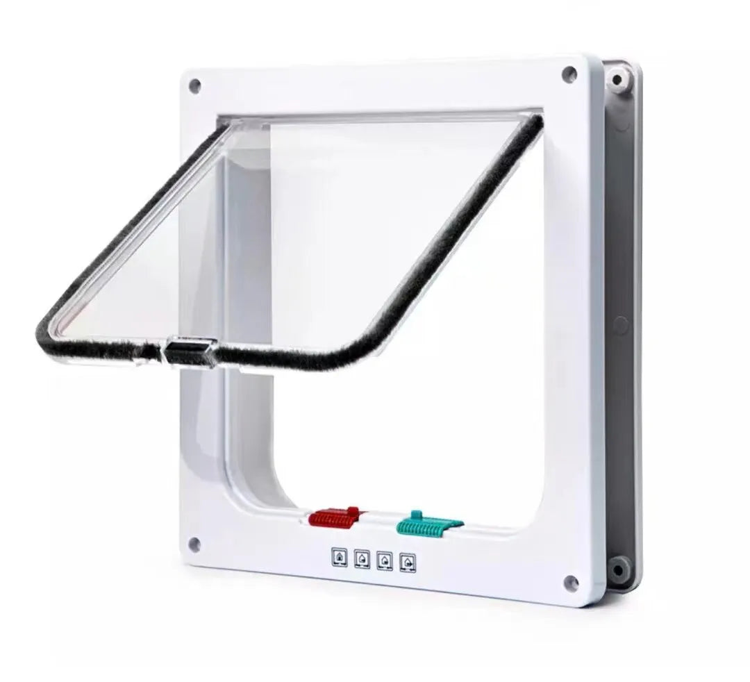 In & Out Cat Flap Door - 4-Way Lock ABS Pet Gate Kit – photo 8
