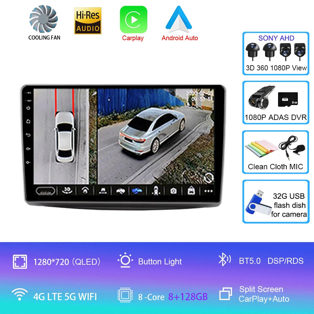 Car Radio For Alfa Romeo MiTo 2008 - 2016 Multimedia Video Player Wireless Carplay And Wireless Android Auto Portable Universal