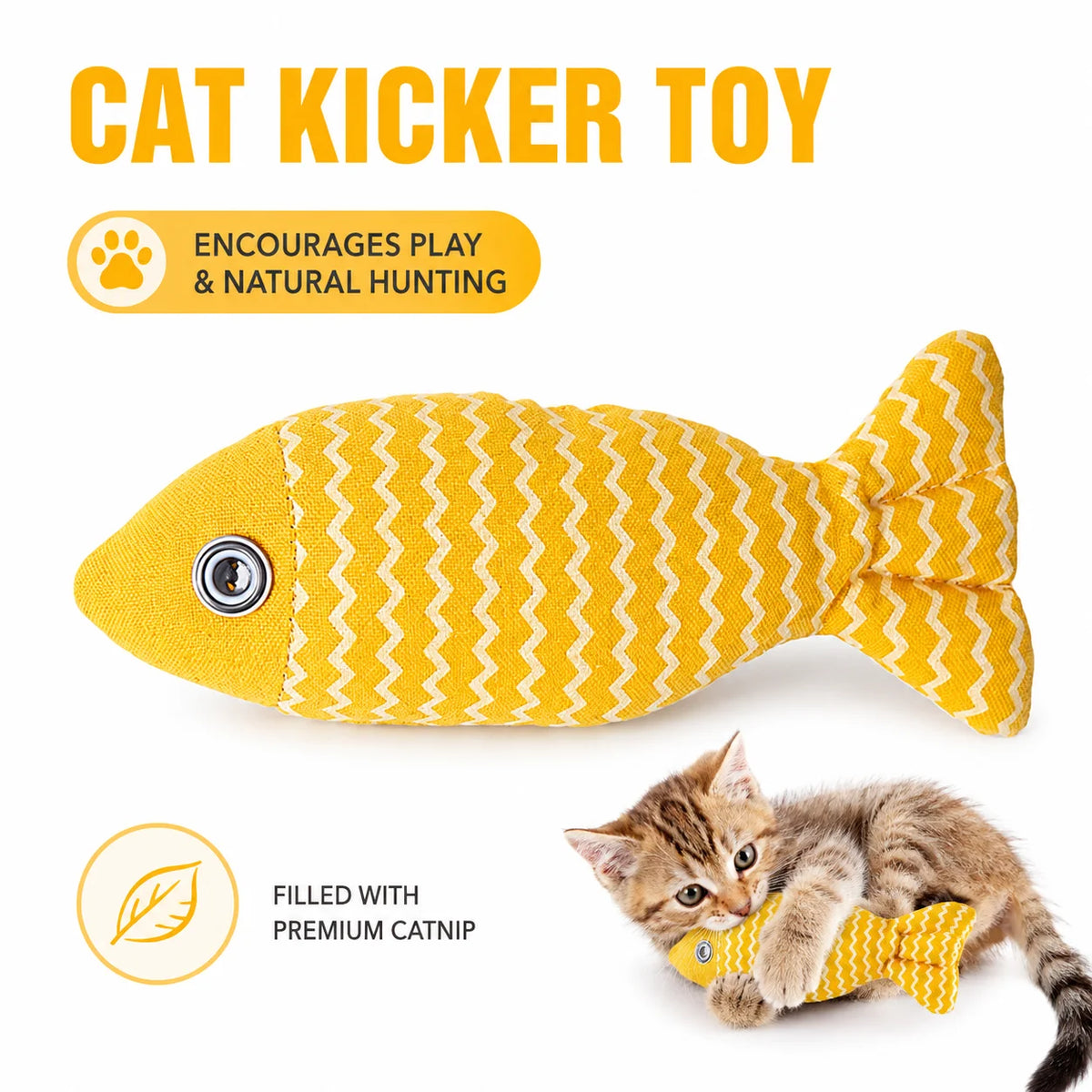 Cat Toys Fish Interactive Cat Toy Cat Chew Toy Simulation Fish Cat Pillow Kitten Exercise Kicker Toys for Indoor Cats Kitty Kit