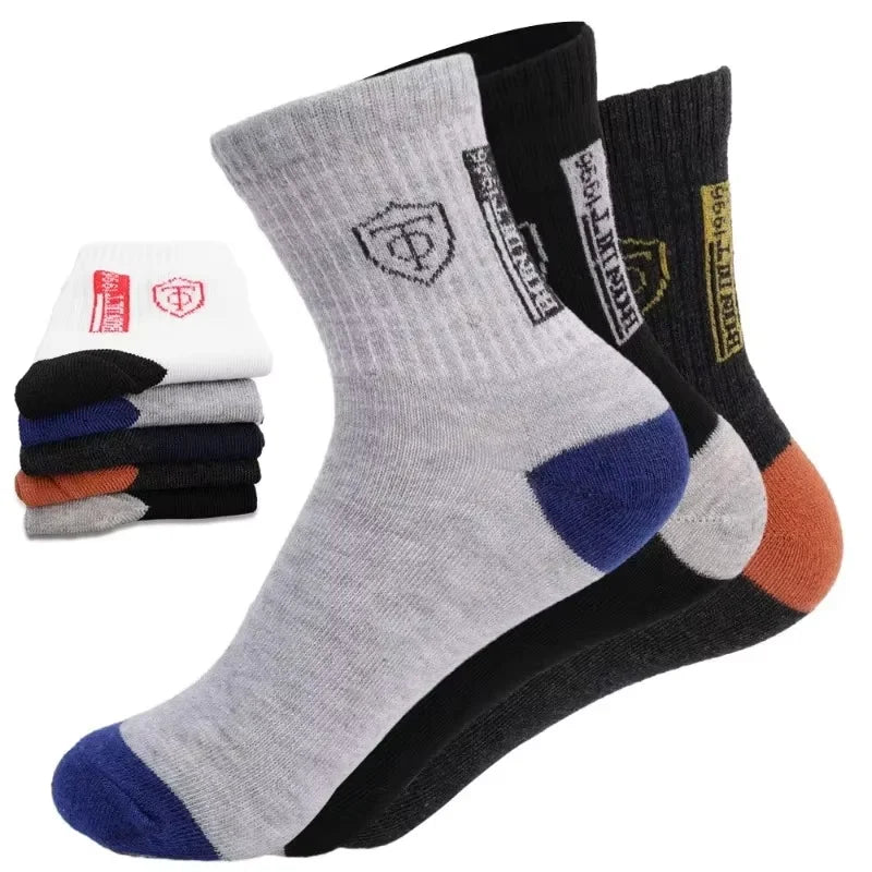 Men's Cotton Blend Crew Socks, 5 Pairs