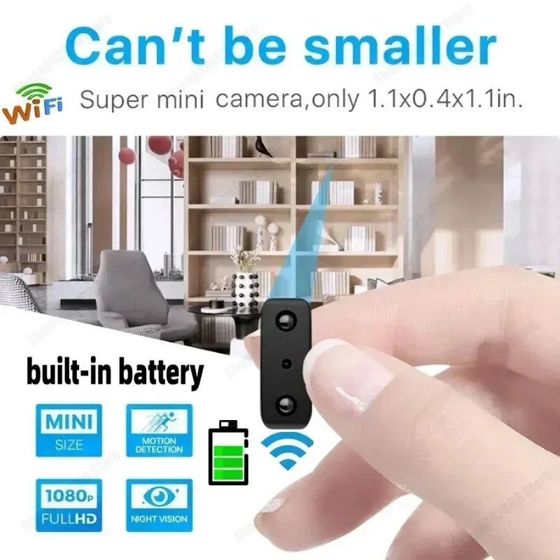 1080P Mini WiFi Home Camera — Night Vision, Built-in Battery